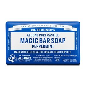 Dr Bronner's Pure Castille Peppermint Bar Soap, 5 Ounce